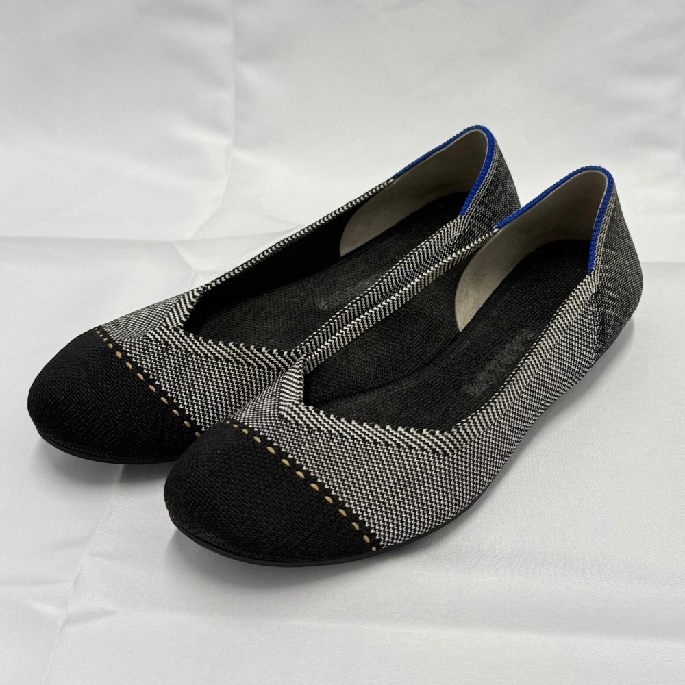 Rothy's The Point Gray Mist Cap Toe Ballet Flats Shoes Women 6.5 Career Academia